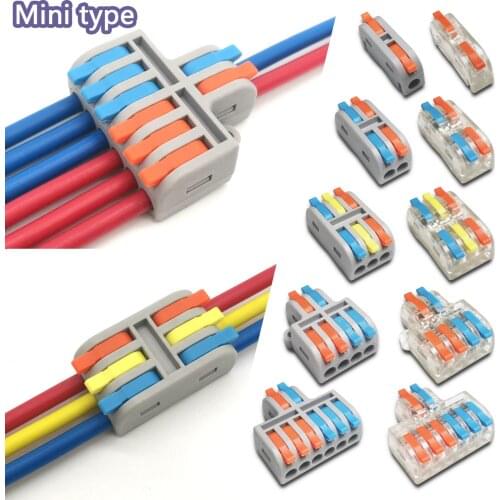 Mini Fast Wire Cable Connectors Universal Compact Conductor Spring Splicing Wiring Connector Push-in Terminal Block 2-2M
