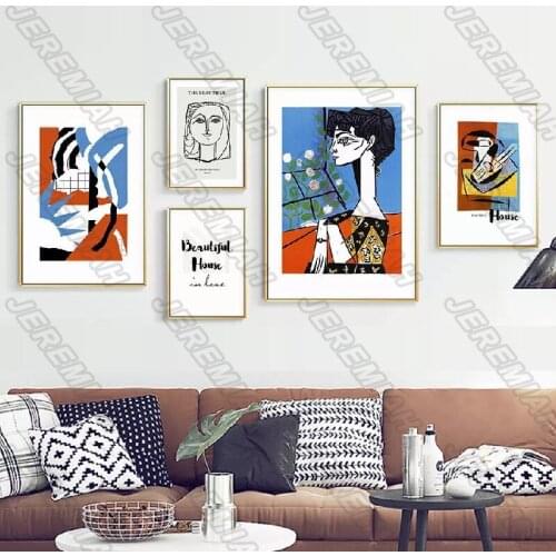 Cartoon Painting Waterproof Ink Frameless Canvas Painting Nordic Poster Print Art Picture Modern Living Room Decoration