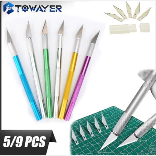 6pcs Blades Craft Artwork Cutting Knife DIY Carving Knife Stencil Scoring Hobby Chiseling Model Repairing Sculpture Knife