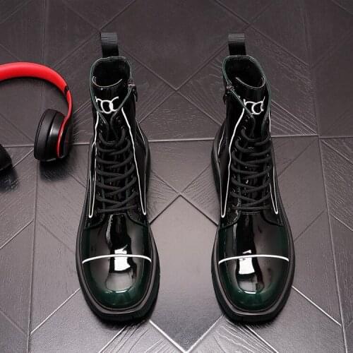 Autumn Winter Boots for Men Casual Martin Punk High Tops Motorcycle Ankle Boots Height Increasing Shoes Zapatillas Hombre