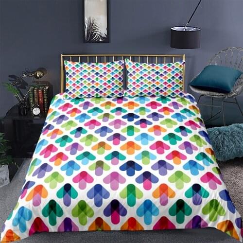 Geometric 3D Arrow Pattern Printed Duvet Soft Home Textiles Beddding Set 2/3 Pcs Single Double Twin Queen King Quilt Cover