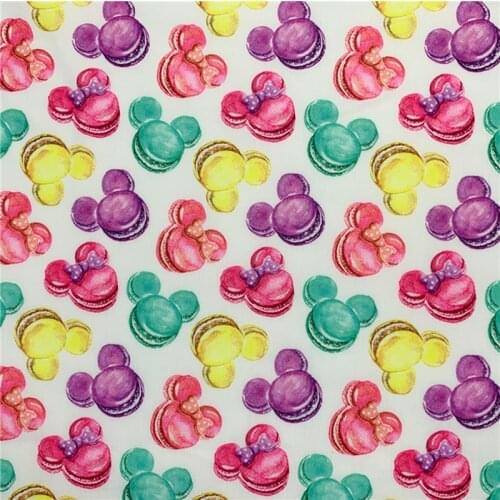 Rainbow Macarons Polyester cotton Fabric Patchwor Printed for Tissue Kids Home Textile for diy Sewing Girl Dress Curtain mask