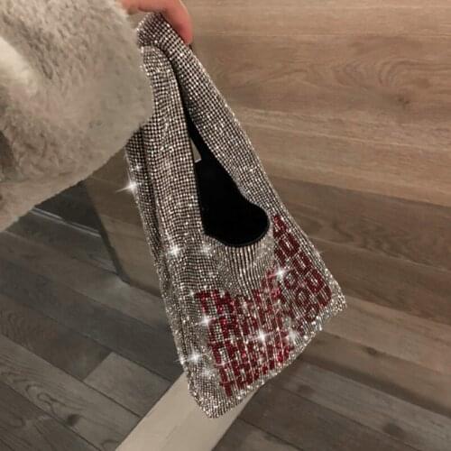 Luxury handbag 2019 new design fashion Shiny diamond letters tote bag Girls Evening Party Bag Fashion Casual handbags purse