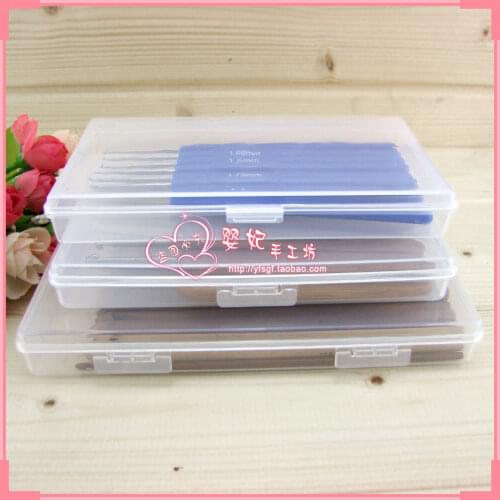 Retail 10pc/set Knitted tools plastic box hook needle tool storage transparent Container accessories storage box