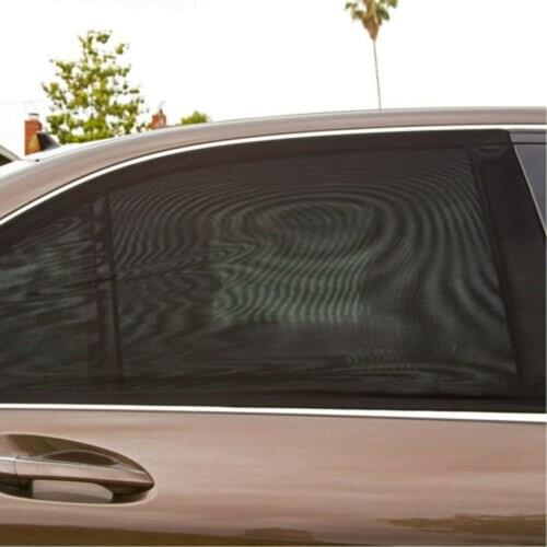 2Pcs Slip On Window Shades Car UV Protection Curtain Sunshade Nylon Mesh Cover Car Window Cover Sunshade