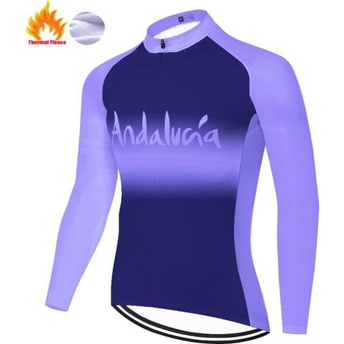 Pro team ANDALUCIA maillot ciclismo hombre team Winter Thermal Fleece warm bike jersey breathable cycling jersey long sleeve