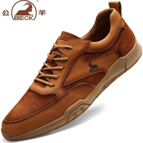 Beck new arrival classical hand sewing lace up board shoes breathable genuine leather upper soft durable outsole casual shoes