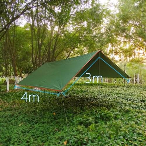 3x4m 3x5m Awning Waterproof Tarp Tent Shade Ultralight Garden Canopy Sunshade Outdoor Camping Hammock Rain Fly Beach Sun Shelter