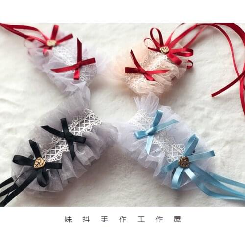 Hello Summer Cute Handmade Headwear Lace Bows Hair Ribbon Hairpin Hairclip Lolita Simple Sweet Original Design 4 Colors