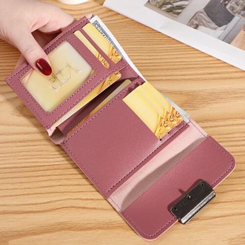 Female Wallet Women Leather Folding Coin Purse Hasp Short Wallet Vintage Fashion Lady Wallet For Credit Cards