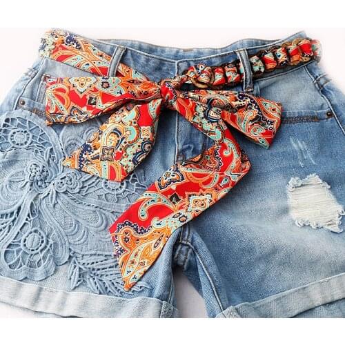 Women Cloth Belt Fashion Scarf Knitting Wide Skirt Casual Versatile Jeans Decorative Waist Chain Accessories Woven Pattern