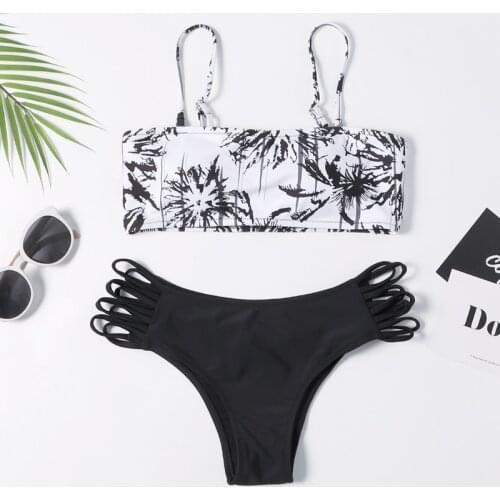 Bikini 2019 Sexy Women Bandeau Bandage Bikini Set Push-Up Brazilian Swimwear Beachwear Swimsuit Patchwork Beachwear Biquini Hot