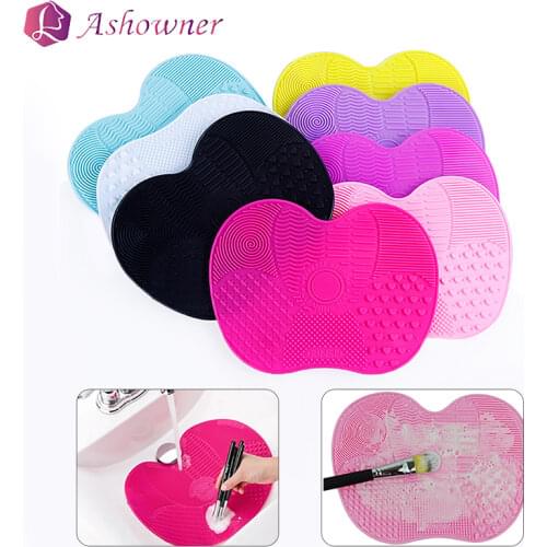 1 Pc Makeup Brush Cleaning Pad Silicone Brush Cleaner Mat Cosmetic Make Up Brushes Washing Little Scrubber Board Clean Wash Tool