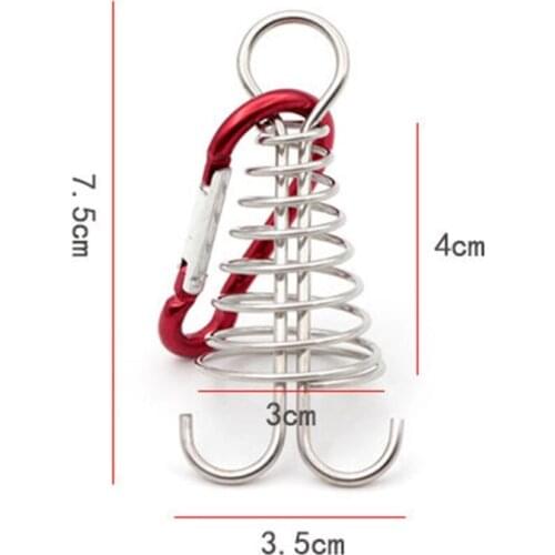 10 Pcs Spiral Shaped Spring Octopus Deck Peg with Carabiner Hooks Buckle Pegs 03KA