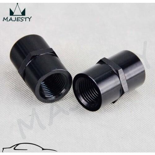 2PCS ALUMINUM FEMALE 1/8" NPT PIPE PIPING COUPLER ANODIZED FITTING ADAPTER Black