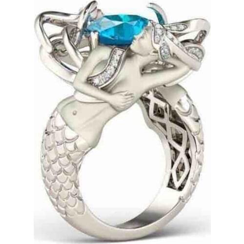 2019 Newest Fashion 7 colors Mermaid Ring AAAAA CZ Party Wedding Band Rings for women men Dropshipping Jewelry Gift