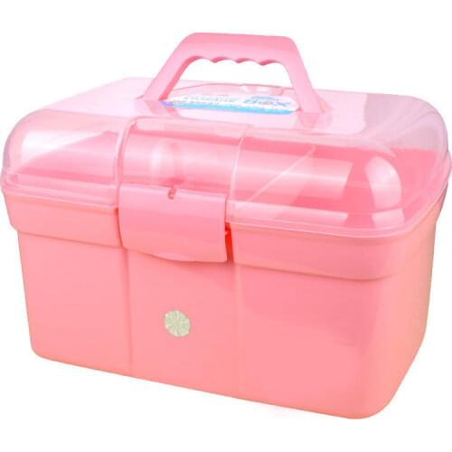 3 Colors Makeup Organizer Jewelry Nail Polish Pen Container Manicure Tool Case Hand-held Desktop Storage Box Plastic Scissors