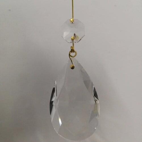 36pieces 63mm Crystal Grid Shape Pendant + 14mm Octagon Bead Crystal Hanging Part For Chandelier Prism Suncatchers