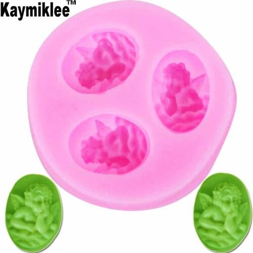 M724 Angel Baby 3D Silicone Mold Chocolate Fondant Resin Gumpaste Cake Decorating Mould