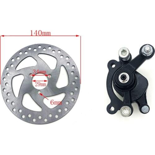 49CC Gas Mini Dirt Bike Rear Brake with 140mm disc brake Caliper Kit Electric Scooter ATV Black