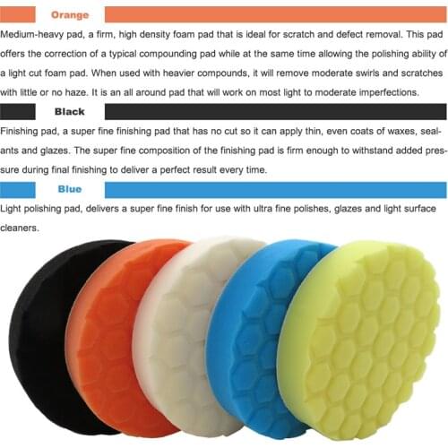 5Pcs Car Polishing Sponge Pads Kit Foam Pad Buffer Kit Polishing Machine Wax Pads Remove Scratches Car Polishing Sponge Wheel
