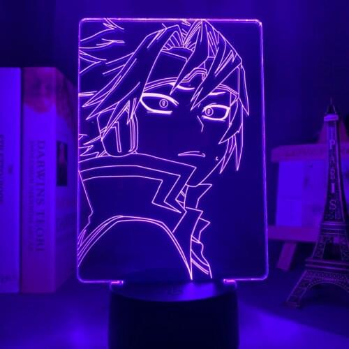 Anime Led Light My Hero Academia Denki Kaminari for Bedroom Decor Birthday Gift Manga Gadget My Hero Academia Denki 3d Lamp