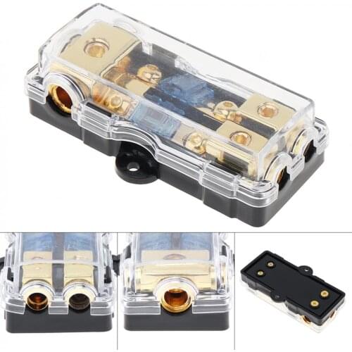 12V 60A 1 In 2 Ways Copper Plated Car Stereo Audio Power system Fuse Holders for Car Boat and Other Vehicles Audio