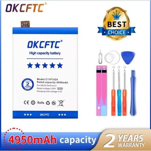 Larger Capacity 4950mAh Batteries C11P1424 for Asus Zenfone 2 Battery ZE551ML ZE550ML 5.5inch Z00AD Z00ADB Z00A Z008D