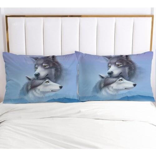 3D Digital Printing Custom Pillow Case Pillowcase 50x70 50x75 50x80 70x70 Decorative Pillow Cover Animal Love wolf Bedding