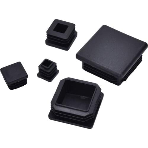 10Pcs Black Plastic Blanking End Caps Square Inserts For Tube Pipe Box Section Furniture Accessories Wholesales hot sale