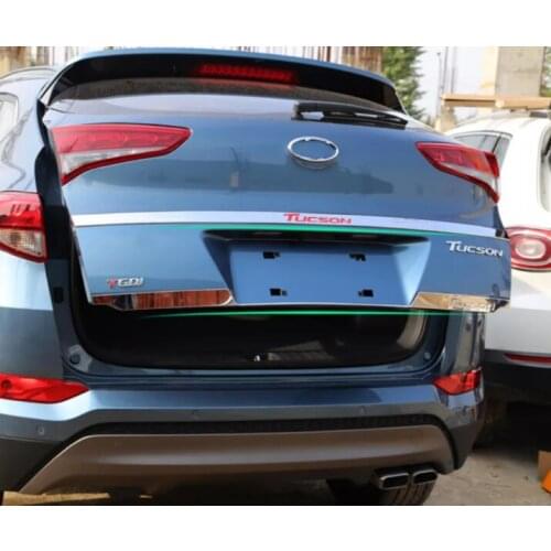 Stainless steel rear trunk door sill decoration cover for Hyundai Tucson 2015 2016 2017 2018 car accessories