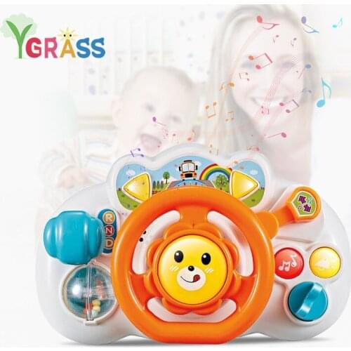 Electronic Simulation Steering Wheel Toy Musical Instrument Sound Early Education Puzzle Sports Car Steering Wheel Toy Boy Gift