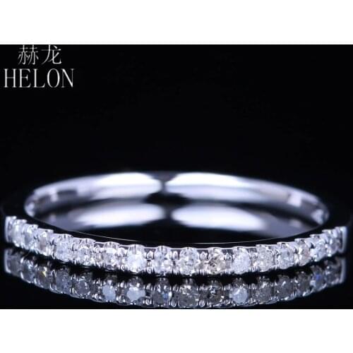 HELON SOLID 10K WHITE GOLD PAVE NATURAL DIAMONDS SPARKLED WEDDING BAND DIAMONDS ENGAGEMENT ANNIVERSARY WOMENS FINE RING
