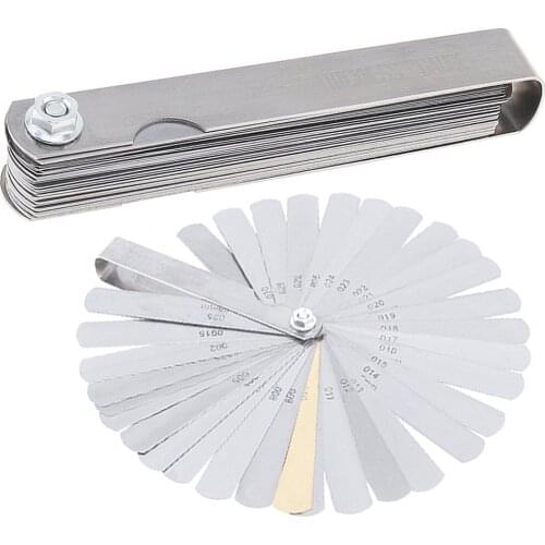 32-Blades Feeler Gauge Imperial Metric Guitar String Height Tool Measuring Luthier Tool Tune Up Gap Blade Tool