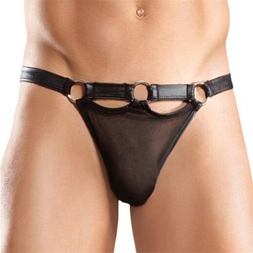 Leadove Men's Leather Briefs