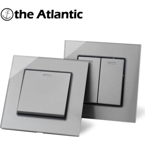 16A Light Switch 1 2 3 4 Gang Wall Rocker Switch Fluorescent Light Gray Grey Glass Panel Lamp Light 86 Type