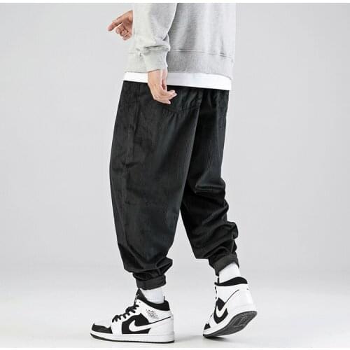 2021 Corduroy Mens Harem Pants New Fashion Jogging Pants Casual Trousers Men Woman Streetwear Jogging Pants New 5XL