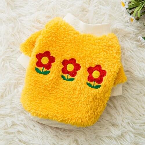 Flower Coat Dog Clothes Hoodie for Dogs Clothing Pet Outfits Cute Rainbow Warm Yorkies Winter Cartoon Yollow Boy Ropa Para Perro