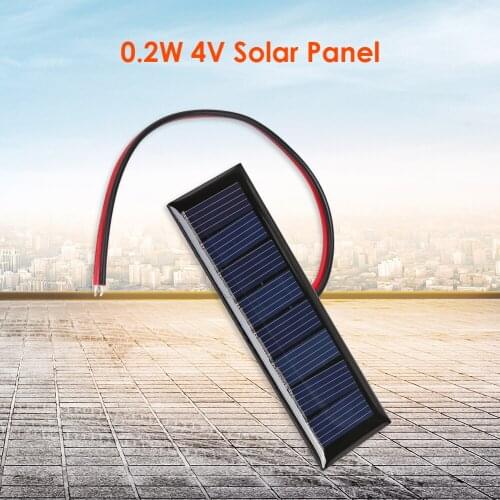 Solar Panel 4V 0.2W Mini 2-Wire Epoxy 8 Outdoor Travel Waterproof Rechargeable Cells for Solar Projects 3x1 inch