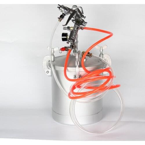 High-pressure 10L Pressure Pot Spray Gun Tank Hose Gauge Set Chrome Plated Air Tools