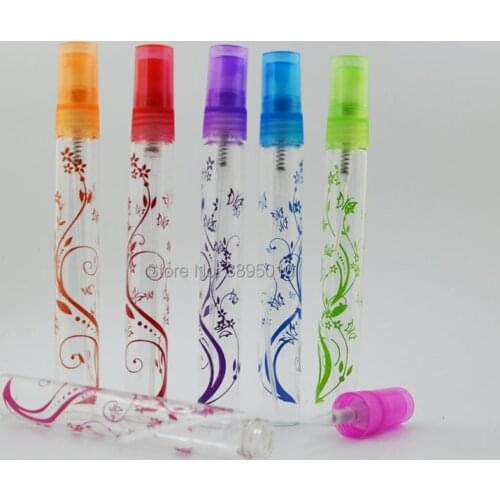 10ml Portable Glass Refillable Perfume Bottle With Plastic Spray&Empty Parfum Case F412