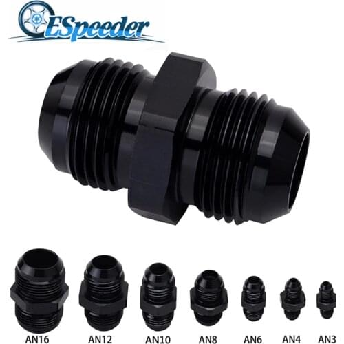 ESPEEDER Straight Aluminum AN3 AN4 AN6 AN8 AN10 AN12 AN16 Male Flare Union Adapter Fittings Male Flare Union Nitrous