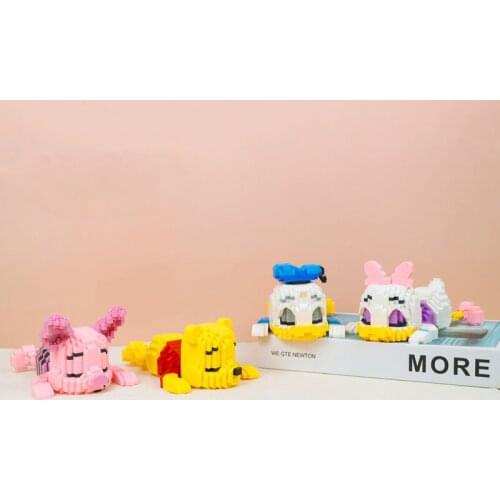 Disney Sleeping Daisy Donald Duck micro diamond block Winnie Pooh Bear piglet pig brick educational toy nanobrick for kids gift