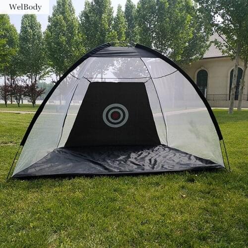 Indoor Outdoor 2M Golf Practice Net Tent Golf Hitting Cage Garden Grassland Practice Tent Golf Training Equipment Mesh Outdoor