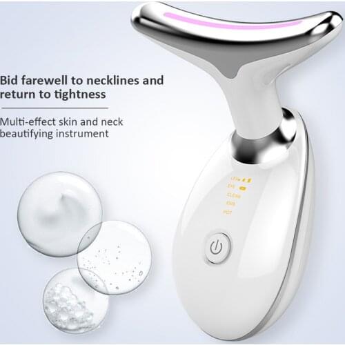 Neck Face Beauty Device EMS Neck Lifting and Tighten Massager LED Photon Therapy Skin Tighten Reduce Double Chin Skin Care Tools