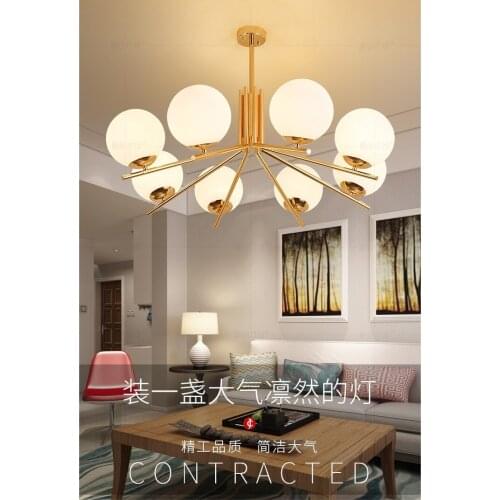 Modern Nordic Globes LED Chandelier Plate Gold Living Room Chandelier Lighting Lustre E27 Pendant Chandelier Indoor Lighting