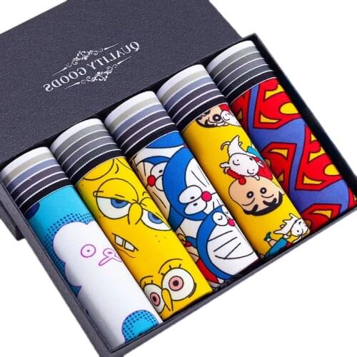 5Pcs/Lot Mens Underwear Modle Men Underpants male pure men panties shorts underwear boxer shorts Cartoon sexy multiple Style