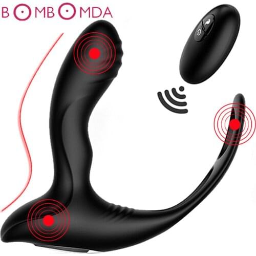 Heating Prostate Massage Vibrator Sex Toys For Men Waterproof Prostate Stimulator Butt Plug Delayed Ejaculation Ring Toy For Men