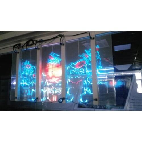 Kaler video function high transparency led display screen P3.91 indoor 500x500mm 128x128 dot pixel for glass window transparent