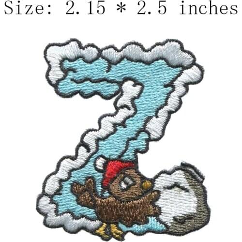 Z letter with a durk 2.15"wide DIY new fonts embroidery patch for skiing patch/deer/water patch
